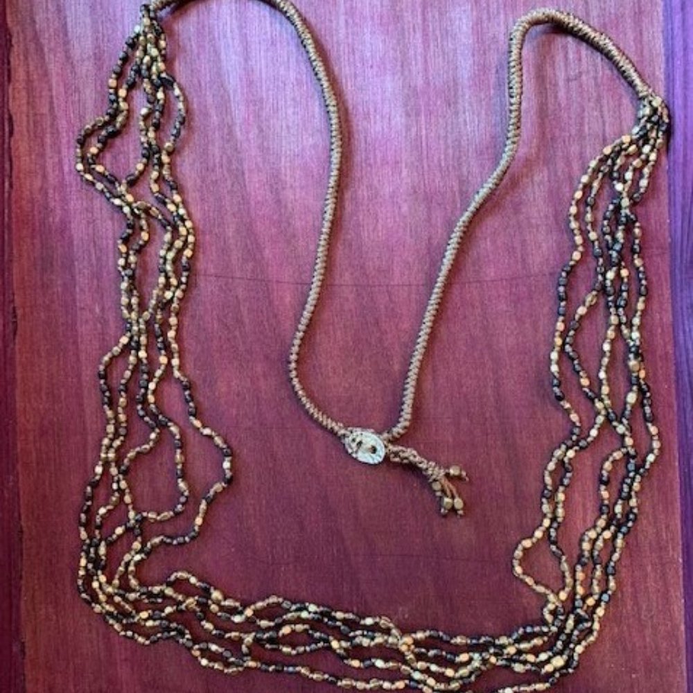 Handcrafted Macrame and Metallic Bead Necklace